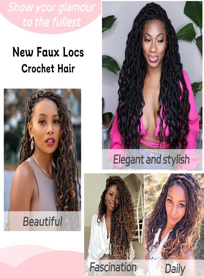 إكستريند شعر كروشيه صناعي أسود طبيعي من نوع Goddess Faux Locs بطول 18 بوصة مع أطراف مجعدة، عبوتان من شعر Soft Locs Nu Locs الكروشيه، شعر Goddess Locs ذو حلقات مسبقة التركيب، مناسب لتضفير الشعر للنساء (12 خصلة/عبوة 1B#). - Image 5